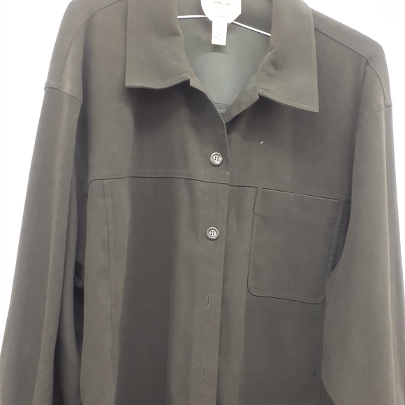 Talbots Stretch khaki Shirt Jacket sz M L - Picture 4 of 13